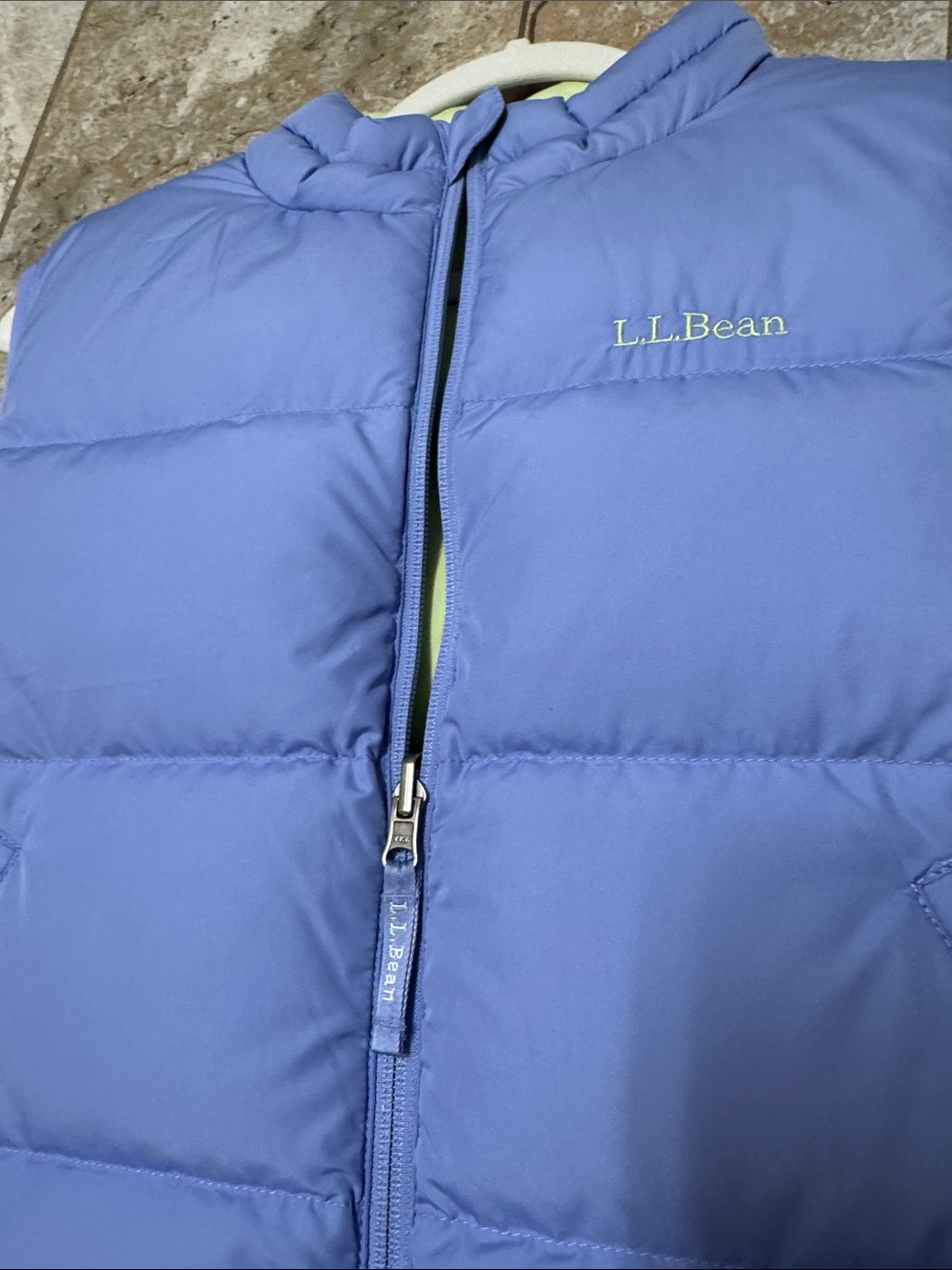 L.L. Bean Kids Light Purple REVERSIBLE Puffer Vest with Lime Inside - Picture 2 of 9